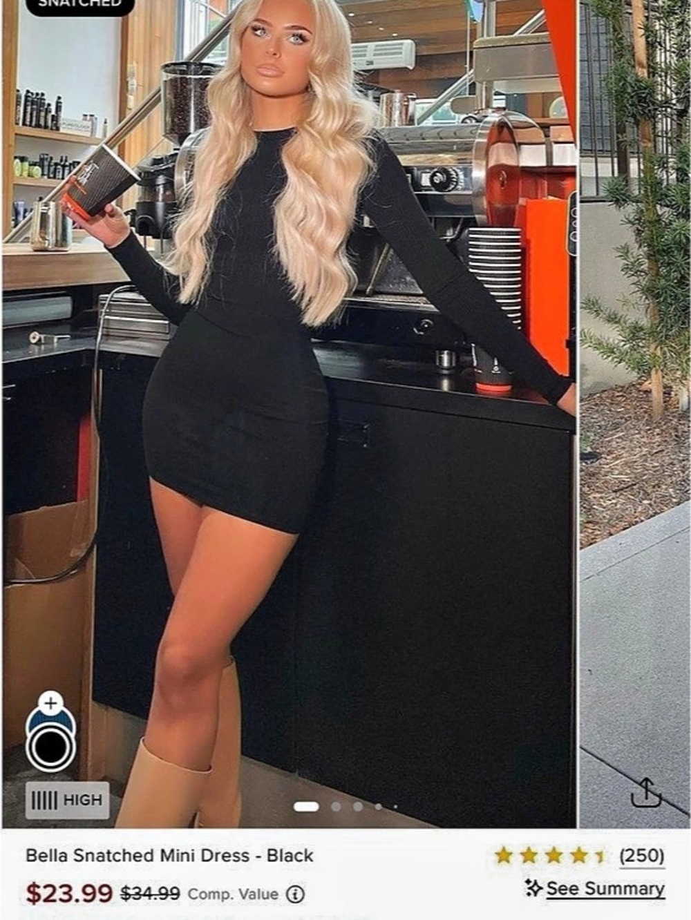 SKIMS Mini Dress in Black Like New